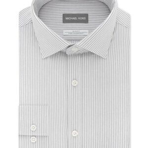 Michael Kors Men's Slim Fit Dress Shirt - Silver - 17x34-35 - XL - NWT